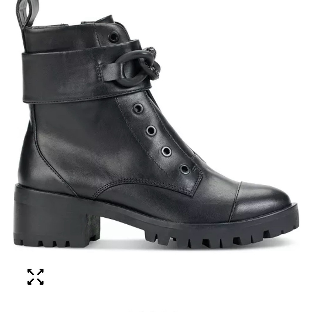 Karl Lagerfeld Black Combat Boots - Picture 3 of 8